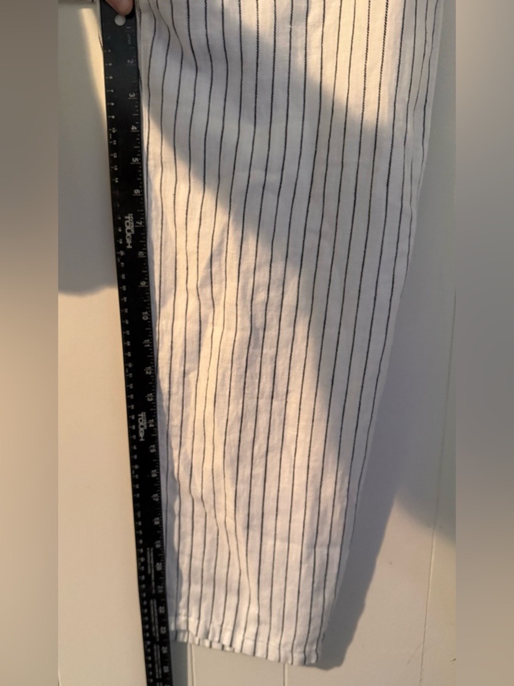 Rachel Zoe White Black Striped Linen Pants, Size S - Picture 7 of 9